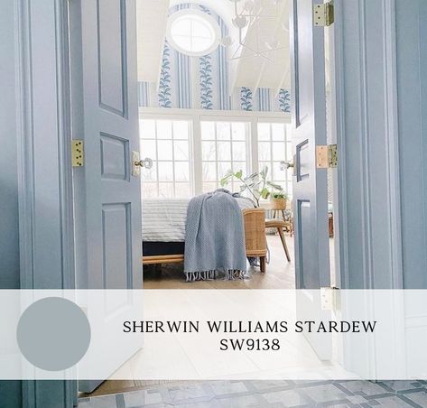 Cottage Vibes, Light Blue Paints, Sherwin Williams Colors, Cabinet Paint Colors, Blue Paint Colors, Bedroom Paint, Blue Bedroom, Paint Colors For Home, Room Paint