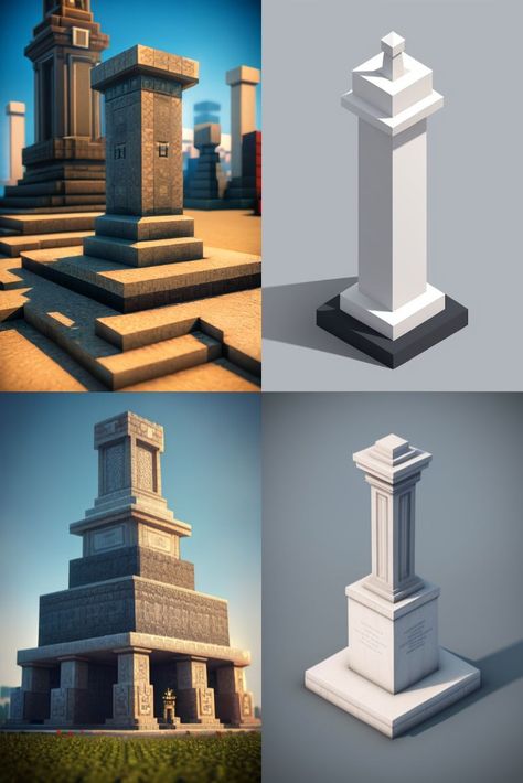 Minecraft monument idea Statues To Build In Minecraft, Minecraft Trident Statue, Minecraft Monument Ideas, Minecraft Monuments, Minecraft Monument, Minecraft Statue Ideas, Statue Minecraft, Minecraft Statue, Monument Ideas