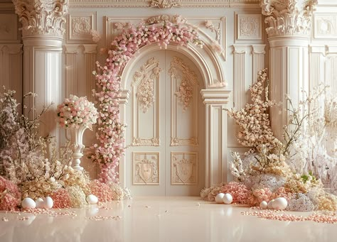 Floral Background For Photoshoot, Fairytale Wedding Decorations, Studio Background Ideas, Baby Photography Backdrop, Studio Backdrops Backgrounds, Concert Stage Design, Wedding Background Decoration, Wedding Backdrop Design, Wedding Backdrop Decorations