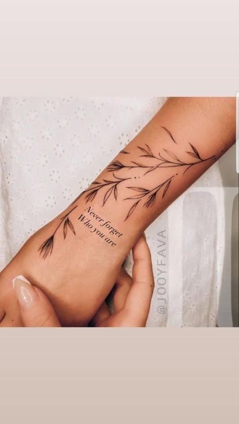 Vine Tattoo With Quote, Delicate Virgo Tattoo, Arm Wrap Tattoos For Women, Botanical Wrap Tattoo, Dark Floral Tattoo, Believe Tattoo, Wrap Around Wrist Tattoos, Believe Tattoos, Wrap Around Tattoo