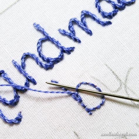 Embroidered Handwriting, Hand Embroidery Letters, Embroidery Letters, Quilt Labels, Embroidery Stitches Tutorial, Pola Sulam, Sew Ins, Brazilian Embroidery, Sewing Stitches