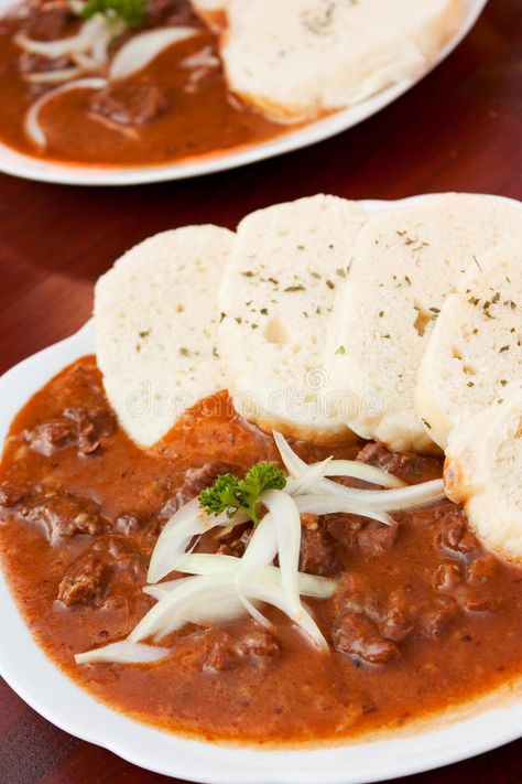 Beef goulash and dumplings. (knedliky) from Czech Republic , #Ad, #dumplings, #goulash, #Beef, #Republic, #Czech #ad Beef Goulash, Goulash, Stock Photography Free, Fun Ideas, Dumplings, Thai Red Curry, Czech Republic, Stock Photos, Ethnic Recipes