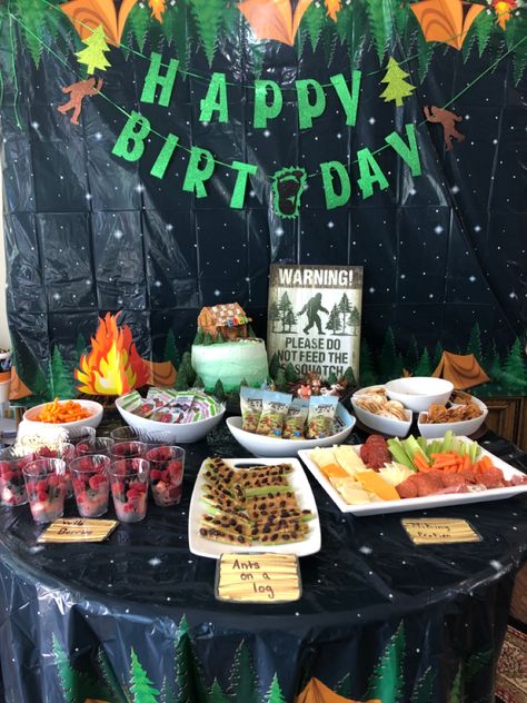 Sasquatch Birthday Party Ideas, Bigfoot Food Ideas, Sasquatch Party Food, Sneaky Sasquatch Birthday Party, Bigfoot Party Food, Sasquatch Birthday Party, Bigfoot Birthday Party Ideas, Big Foot Party Ideas, Cryptid Birthday Party