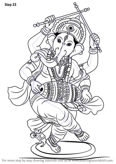 Learn How to Draw Lord Ganesha (Hinduism) Step by Step : Drawing Tutorials Ganesha Sketch, Ganesha Drawing, Ganesh Art Paintings, Abstract Pencil Drawings, Indian God, Lord Ganesha Paintings, Ganesh Art, Learn Drawing, Ganesha Painting