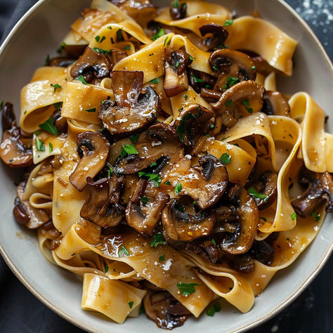 Caramelized Wild Mushroom Pappardelle Pasta - Easy DIY Recipes Caramelized Wild Mushroom Pappardelle Pasta, Wild Mushroom Pasta Recipes, Mushroom Tagliatelle Recipe, Mushroom Pappardelle Pasta, Paparadelle Recipes Mushroom, Mix Mushroom Recipes, Mushroom Ragu Recipes, Mushroom And Onion Pasta, Italian Mushroom Recipes