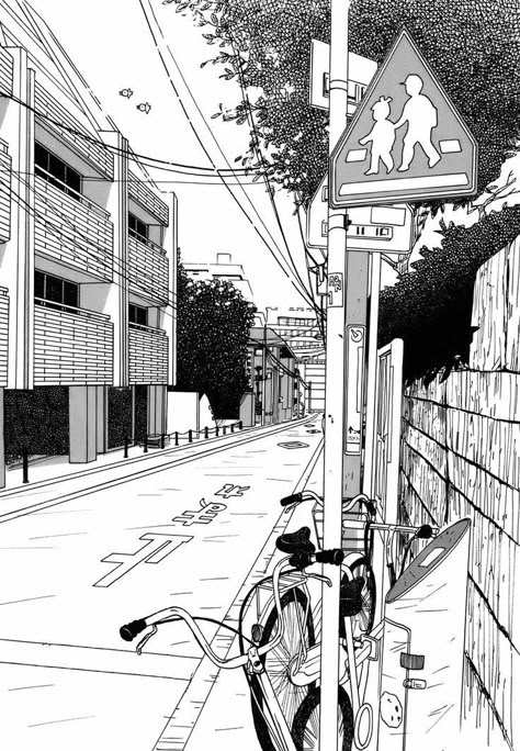 Anime City Drawing, How To Draw Perspective, Manga Backgrounds, City Drawings, Manga Background, Cityscape Drawing, Drawing Perspective, Perspective Sketch, Perspective Drawing Architecture