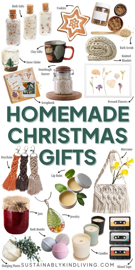 Check out our top 25 DIY Christmas gift ideas for an eco-friendly holiday! From homemade skincare to unique decor and creative crafts, these thoughtful gifts are perfect for spreading holiday cheer while keeping the planet in mind. Diy Gifts When You Are Broke, Christmas Nature Gifts, Nontoxic Christmas Gifts, Awesome Diy Gifts, Gifts Diy Unique Craft Ideas, Budget Diy Christmas Gifts, Useful Diy Christmas Gifts, Homemade Useful Gifts, Diy Christmas Gifts On A Budget