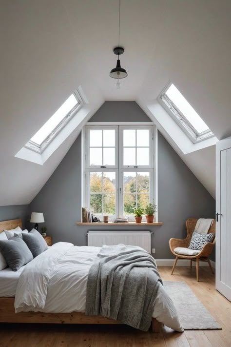 Angled Roof Bedroom, Small Attic Bedrooms, Angled Ceiling Bedroom, Bedroom Ideas Angled Ceilings, Attic Bedroom Ideas Angled Ceilings, Low Ceiling Attic Bedroom, Bedroom Sloped Ceiling, Floor Decor Ideas, Shed Renovation