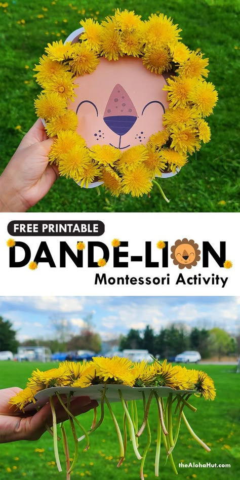 Free Printable Dande-lion Montessori Activity - The Aloha Hut | Montessori activities, Preschool crafts, Toddler learning activities Montessori Activity, Nature Craft, Theme Nature, Daycare Activities, Forest School, Toddler Art, Spring Activities, Toddler Learning Activities, Toddler Fun