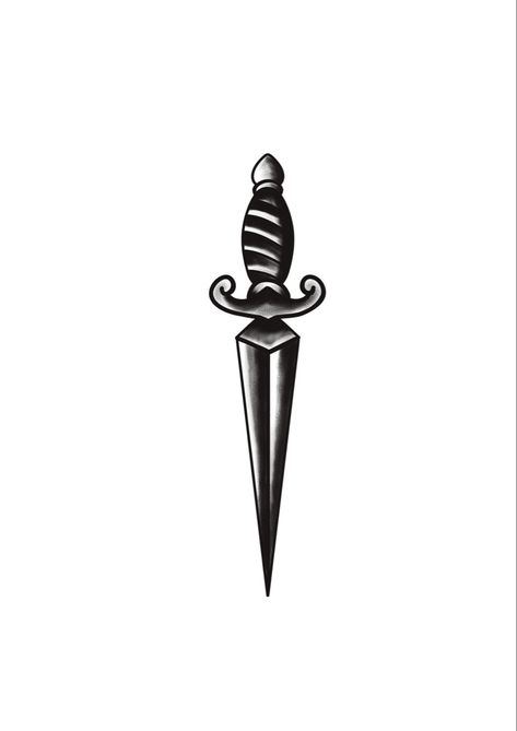 Pirate Knife Tattoo, American Trad Dagger Tattoo, Pirate Dagger Tattoo, American Traditional Knife Tattoo, Knife Tattoo Traditional, Trad Dagger Tattoo, Traditional Dagger Tattoo Design, Old School Dagger Tattoo, American Traditional Dagger Tattoo