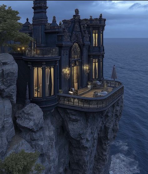 Elevation Grill Design, Home Front Elevation, Aesthetic House, Dream Life House, Dark Home, Castle House, Fantasy House, Fantasy Places, Grill Design