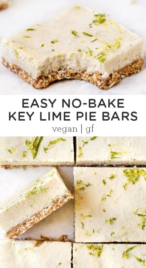 Healthy Key Lime, No Bake Key Lime Pie, Healthy Key Lime Pie, No Bake Key Lime, Key Lime Pie Bars, Clean Dessert, Homemade Recipes Dessert, Simply Quinoa, Pie Bars