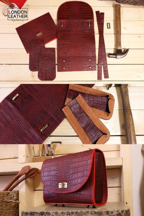 We can work with most kinds of fabric as well as leather, vegan leather (sustainable PU leather and plant-based leather), suede and PVC. We can either work with materials that you source yourself or you can choose them from our catalogues. We collaborate with tens of reputable English and European suppliers of the best leathers, vegan alternatives to leather and sustainable materials. Vintage Bag Pattern, Leather Handbag Patterns, Leather Bag Design, Diy Leather Bag, Vegan Alternatives, Sewing Tutorials Clothes, Leather Workshop, Handbag Patterns, Vegan Leather Bag