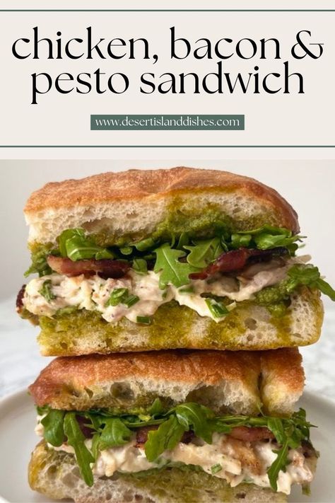 This easy chicken sandwich recipe is heaven on earth. Roast chicken, crispy bacon, pesto and a little rocket. It’s so so good! Cranberry Pesto Chicken Sandwich, Chicken Bacon Pesto Sandwich, Roasted Chicken Sandwich Recipes, Chicken Pesto Panini Sandwiches, Roast Chicken Sandwich, Deli Chicken Sandwich, Roast Chicken Sandwich Recipes, Rotisserie Chicken Sandwich Recipes, French Bread Sandwiches