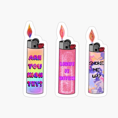 Get my art printed on awesome products. Support me at Redbubble #RBandME: https://www.redbubble.com/i/sticker/Lighters-pack-by-Katbeauvais/94383976.EJUG5?asc=u Lighter Clipart, Aesthetic Lighter, Sticker Aesthetic, Aesthetic Light, Packing Light, School Design, Sticker Design, Sell Your Art, Vinyl Sticker