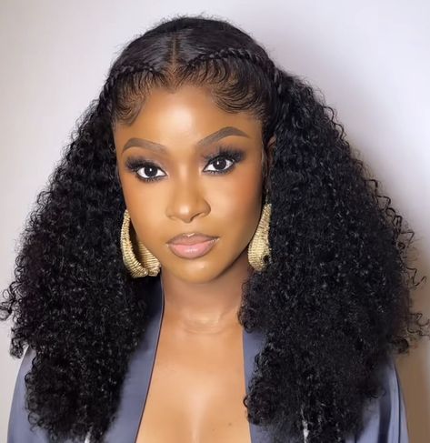 Curly Hair Installation Styles, Cute Frontal Hairstyles, Ponytail Braids Hairstyles, Ponytail Braid Hairstyles, Cornrows Natural Hair, Ponytail Braid, Glamour Hair, Frontal Wig Hairstyles, Big Box Braids Hairstyles