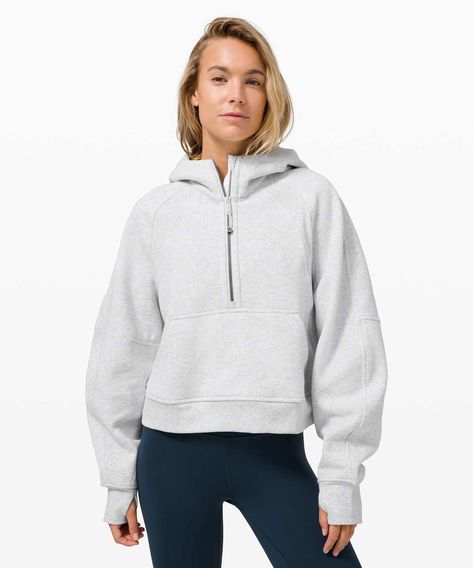 Release Date: 11/2020. Original Price: $118. Materials: Cotton Fleece. Color: Heathered Core Ultra Light Grey. With an oversized fit and the soft, cozy fabric you love, this new Scuba silhouette keeps your post-practice comfort at peak levels.Light Cotton Terry fabricLight Cotton Terry fabric is lightweight, naturally breathable, and soft against your skinlightweightnaturally breathableFeaturesDesigned for: On the MoveZipper garage: Helps protect your chin from uncomfortable chafeKangaroo ... Scuba Jacket, Lululemon Scuba Hoodie, Half Zip Hoodie, Lululemon Scuba, Lululemon Jacket, Women Hoodies Sweatshirts, Mode Inspiration, Grey Hoodie, Colorful Hoodies