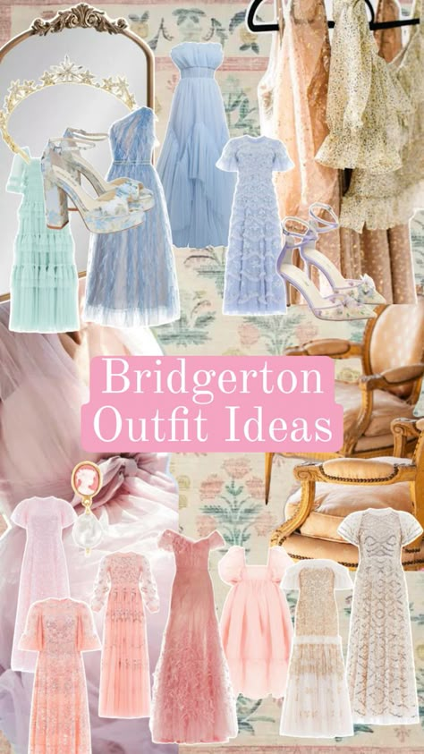 Bridgerton Outfit, Bridgerton Fashion, Bridgerton Costume, Bridgeton Themed Party Dress, Bridgerton Core Outfits, Bridgeton Outfit Ideas, Bridgerton Bridal Shower Ideas Outfits, Bridgerton Theme Outfit, Bridgerton Themed Outfits, Bridgerton Style Outfits, Royal Party Outfit, Bridgerton Bridal Shower Outfit