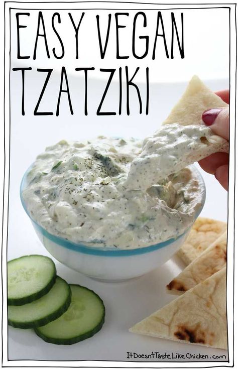 Dairy Free Greek Recipes, Pasti Fit, Vegan Tzatziki, Vegan Dip, Vegan Sauces, Vegan Appetizers, Mango Salsa, Vegan Condiments, Gordon Ramsay