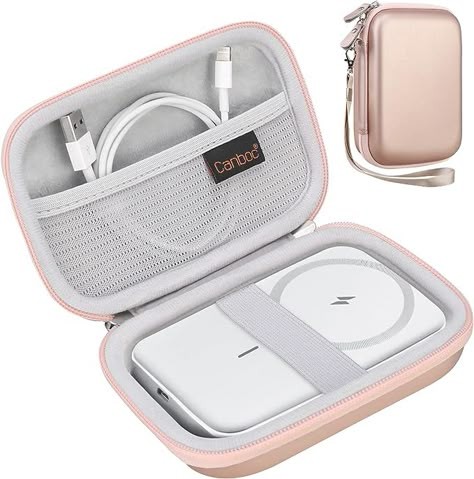 Canboc Hard Carrying Case for Anker 622/633/621 Magnetic Battery (MagGo/MagGo with Popsocket), 5000mAh Foldable Magnetic Wireless Portable Charger, Power Bank Holder, Mesh Pocket fit *paid link Electronics Aesthetic, Iphone Battery Pack, Inhaler Case, Portable Phone Charger, Video Case, Travel Must Haves, Portable Power Bank, Idea Gift, In My Bag