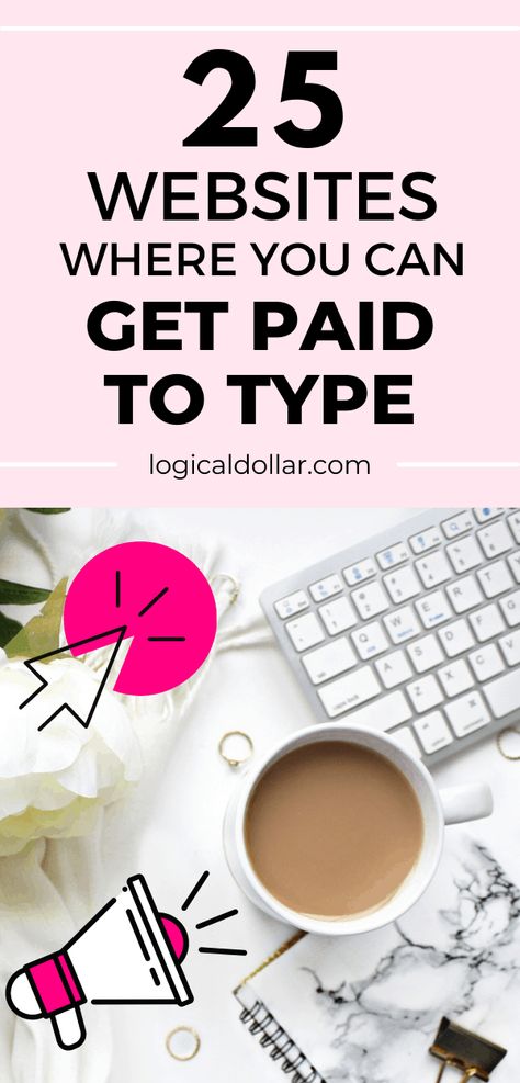 Have you heard of these 25 websites that pay you to type? The best side hustle ideas are ones that fit your skills and lifestyle. If you are good at typing and need a work at home job, then you can make money typing online with one of these companies. You can get paid to type audio files, handwritten documents, song lyrics, captchas and more. Check out one of these typing jobs you can do from home today, and start earning the extra cash you need! Online Paying Jobs At Home, Jobs You Can Do From Home, Earn Money From Home Online Jobs, Websites That Pay You, Work From Home Typing Jobs, Captcha Typing Jobs, Work At Home Jobs Legitimate, Online Typing Jobs From Home, Websites To Earn Money Online