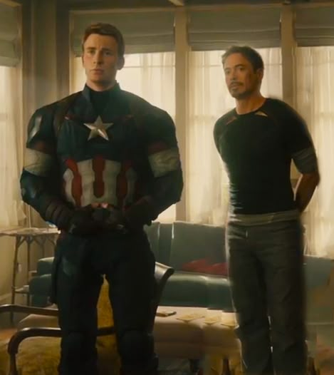 Steve and Tony ("Avengers: Age of Ultron") Tony Stark And Steve Rogers, Tony Stark Steve Rogers, Steve X Tony, Stony Avengers, Stony Superfamily, Steve Tony, Robert Downey Jr., Thor X Loki, Robert Downey Jr Iron Man