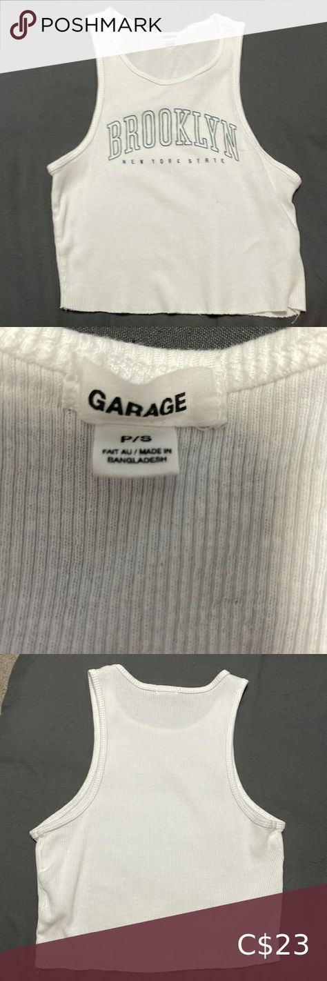 Garage Tank White Garage, Garage Tops, Brooklyn, Garage, New York, Jewelry Watches, Plus Fashion, Outfit Inspo, Jeans Shoes