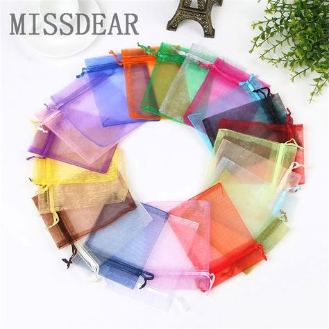 Wholesale 500pcs/lot Multicolors Organza Bags 15x20cm Wedding Favor Jewelry Bag Watch Bracelet Packaging Bags Organza Pouch Violet Jewelry, Jewelry Packaging Bags, Candy Wedding, Diy Jewelry To Sell, Boutique Packaging, Bag Boutique, Bracelet Packaging, Diy Jewelry Rings, Organizer Diy