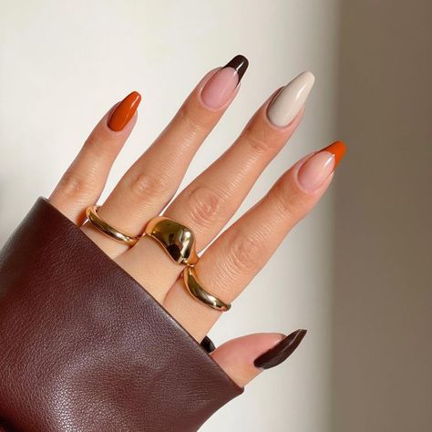 Occasion Nails, Simple Fall Nails, Nagellack Trends, November Nails, Pedicure Manicure, October Nails, Fall Acrylic Nails, Design Nails, Designs Nail