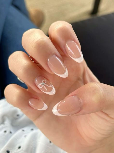 Bow Nail Art, Cute Simple Nails, Girly Acrylic, Nagel Tips, Simple Gel Nails, Cute Nail Ideas, Summery Nails, Girly Acrylic Nails, Aesthetic Nails