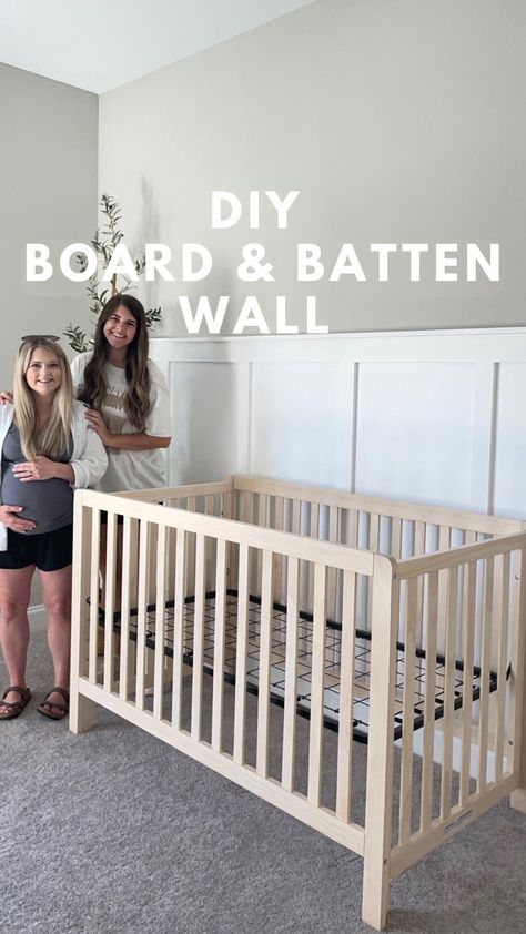 Instagram Board And Batten Accent Wall, Batten Accent Wall, Faux Wainscoting, Living Room Addition, Nursery Accent Wall, Batten Wall, Brad Nailer, Board And Batten Wall, Diy Accent Wall