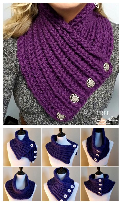 Tuck Cowl Free Knitting Patterns - Knitting Pattern Knitting Patterns Free Scarf Cowls, Snood Knitting Pattern, Knit Cowl Pattern, Easy Scarf Knitting Patterns, Knit Cowl Pattern Free, Crochet Cowl Free Pattern, Knitted Cowl Scarves, Knitted Cowl, Crochet Neck Warmer