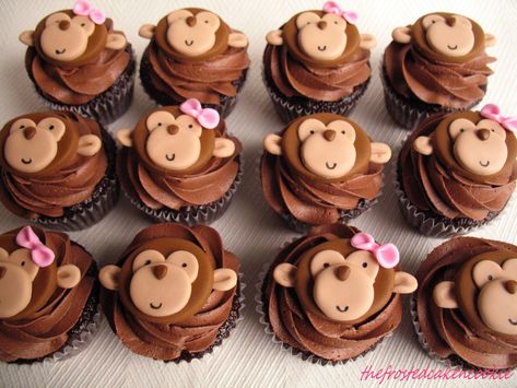 Cupcakes Bonitos, Monkey Cupcakes, Dessert Original, Monkey Party, Monkey Cake, Monkey Birthday, Animal Cupcakes, Cupcakes Decorados, Cupcake Designs