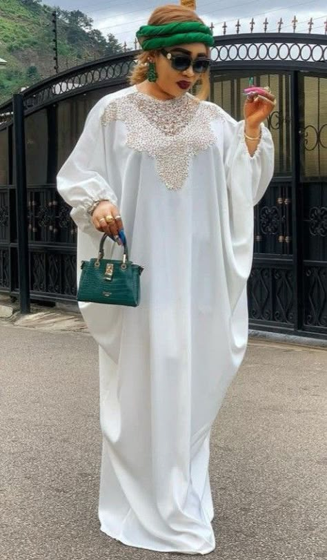 Bubu Gown Styles For Wedding, Stylish Bubu Gown, Bubu White Gown Styles, White Bubu Gown Styles Mikado, Duchess Bubu Gown Styles, Big Madam Bubu Gown, White Kaftan Styles For Ladies, White Boubou Styles For Women, White Bubu Gown Styles Silk