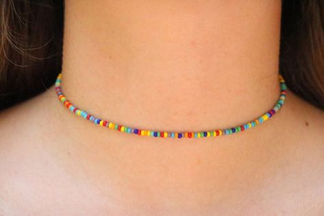 Cute Friendship Bracelets, Jewlery Necklace, Seed Bead Choker, Beads Craft Jewelry, Big Jewelry, Diy Jewelry Necklace, Bead Choker, Beaded Necklace Diy, Handmade Jewelry Necklace