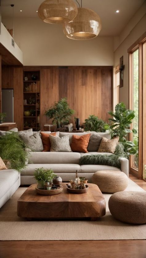 Creating a Greener Home: The Ultimate Guide to Sustainable Home Decor Earth House Interior, Earth Tones Home Decor, Warm Earthy Living Room, Earth Interior Design, Earthy Interior Design, Minimalist Boho Living Room, Eco Style Interior, Eco Friendly Living Room, Earthy Interior