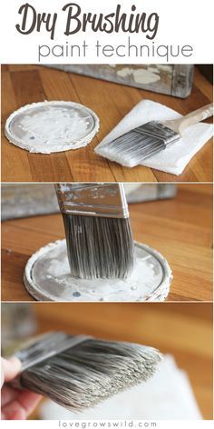 Learn this dry brushing paint technique for furniture and more! I use it all the time! | LoveGrowsWild.com Wood Painting Techniques, Dry Brush Painting, Diy Techniques And Supplies, Diy Wand, Stencil Projects, Diy Techniques, Dry Brush, Distressed Furniture, Bohol