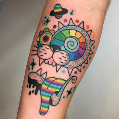 Rainbow Tattoo Ideas | Round The World Magazine Rainbow Tattoo Ideas, Rainbow Tattoo, Colorful Tattoo, Rainbow Tattoos, Kunst Tattoos, Tatuaje A Color, The Whale, Design Tattoo, Dope Tattoos