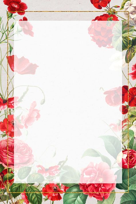 Vintage red flowers psd floral frame illustration | premium image by rawpixel.com / nap Roses Border, Flower Red Rose, Vintage Rose Bouquet, Drawing Rose, Flowers Border, Frame Illustration, Floral Cards Design, Vintage Decorations, Rose Crafts