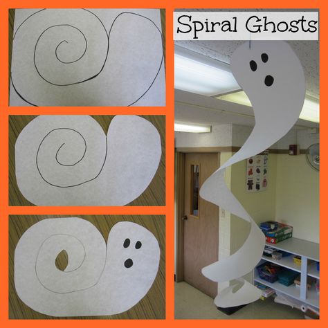 Halloween Ghost Craft, Holiday Party Crafts, Halloween Diy Paper, Halloween Classroom Door, Ghost Crafts, Halloween Kindergarten, Ghost Diy, Fall Decor Diy Crafts, Halloween Arts And Crafts