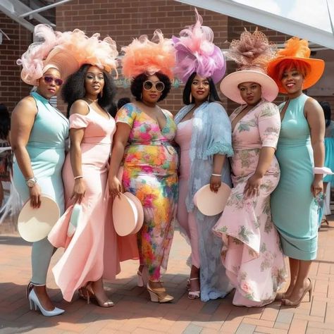 Tea Party Bridal Shower Ideas Outfit Black Women, Blue Tea Party Outfit, Plus Size Tea Party Outfit Ideas, Tea Party Attire For Women Outfit, Teaparty Brunch Outfit Ideas, Plus Size Derby Outfits, Tea Party Ideas For Adults Outfit, Royal Tea Party Outfit, High Tea Party Outfit Classy