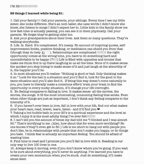 I’M 22!!!!!!!!!!!!!! Here are 22 things I learned while being 21 pic.twitter.com/yKkztNdJaQ Turning 22, Dear Students, Listen To Song, Things I Learned, Books For Self Improvement, Emotional Photography, Love You Very Much, Family Show, Old Quotes