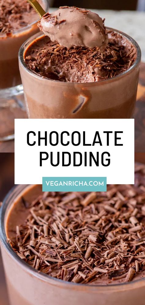 Homemade Vegan Chocolate, No Bake Healthy, Vegan Chocolate Pudding, Chocolate Pudding Recipe, Vegan Pudding, Vegan Soul Food, Bake Healthy, Avocado Chocolate Pudding, Chocolate Pudding Recipes