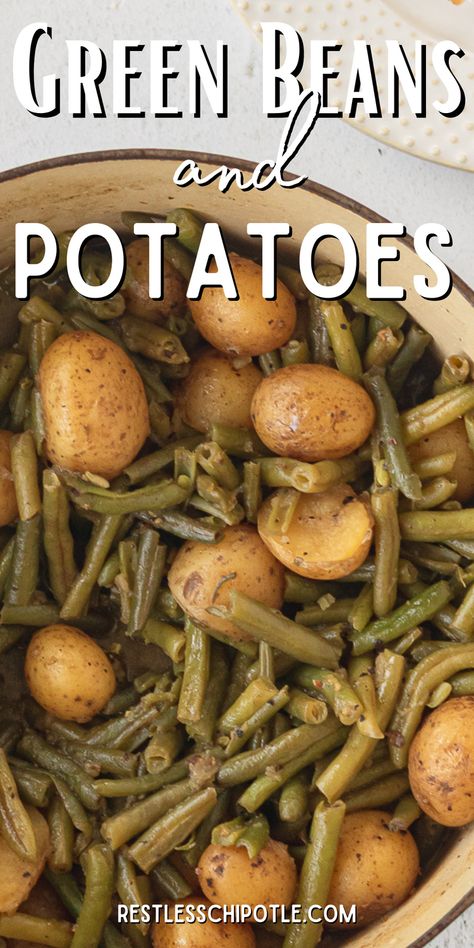 Easy Green Beans And Potatoes, Garden Green Beans In Crockpot, Green Beans And Mashed Potatoes, Green Beans And Red Potatoes Stove, Crockpot Fresh Green Beans And Potatoes, Green Bean And Potato Recipe Crock Pot, Southern Fresh Green Beans Recipe, New Potatoes And Green Beans Recipes, Green Bean And Potato Recipes