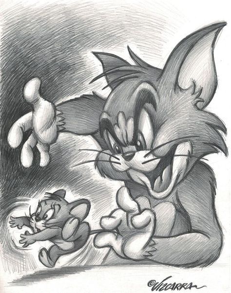 Tom A Jerry, Tom And Jerry Drawing, Cartoon Drawings Sketches, Pencil Drawing Images, Disney Drawings Sketches, Tom Y Jerry, Drawing Step By Step, Boho Art Drawings, Pencil Sketch Images