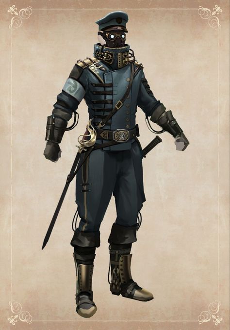 Arcane Soldier, Steampunk Police, Steampunk Soldier, Clockwork Soldiers, Steampunk Armor, Steampunk Character, Steampunk Characters, Mode Steampunk, Blades In The Dark