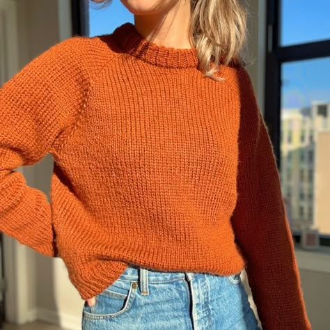 The Staple Sweater Knitting Pattern — New Wave Knitting Cropped Sweater Knitting Pattern, Perfect Neck, Ladies Knitting Patterns, Simple Sweaters, Flamboyant Natural, Sweater Knitting Pattern, Raglan Sweater, Knit Ideas, Clothes Crochet