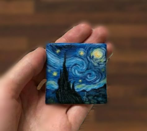 Starry Night Mini Canvas, Mini Tela, Vinyl Art Paint, Mini Oil Painting, Creative Chaos, Zentangle Mandala, Art Zentangle, Cd Art, Art And Craft Ideas