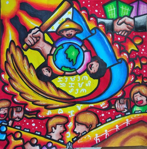 Despite barriers and different mode of communications, with peace, unity and understanding, we can achieve success! #followmeformoreartworks #traditionalart Poster Making About Communication, Salaysay Ng Bayan Saysay Ng Bansa Poster, Kalesa In The Philippines Drawing, Pagkakaisa Poster, Kalayaan Poster, Poster About Wikang Filipino, Kalayaan Poster Making, Globalisasyon Poster, Buwan Ng Wika Drawing