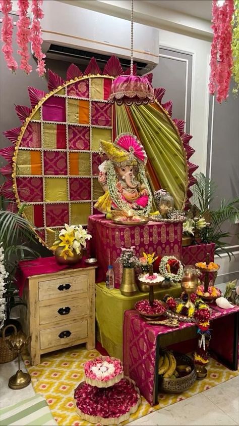 At last, the eagerly awaited Bappa setup is here! It’s been a week of hard work, visualizing, and conceptualizing this beautiful arrangement for Bappa, and he’s finally here for his annual visit. The entire decoration exudes grace and devotion. 🙏🌟 #GanpatiBappa #FestiveDecor #AnnualVisit Please do let me know how you all liked the warm welcome for Bappa. May Bappa bless you all abundantly. Show your love and seek blessings from Bappa - GANPATI BAPPA MAURYA 🙏❤️ #ganeshutsav #ganpatidecoration Ganpati Bappa Theme Decoration, Beautiful Ganpati Decoration, Ganesh Chaturthi Decoration Ideas For Home, Gangaur Decoration Ideas, Ganpati Pooja Decoration At Home, Ganpati Decoration At Home 2023, Ganpati Decoration At Home Video, Ganpati Decoration At Home 2024, Ganpati Decoration Theme Ideas 2024